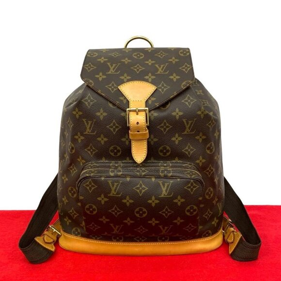 Louis Vuitton Vintage Montsouris Monogram Leather Drawstring Rucksack Sac main image 6